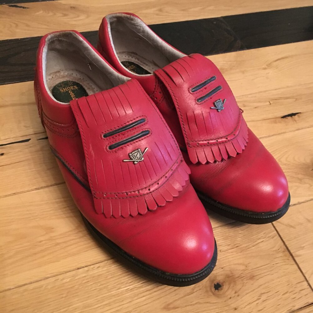 Copenhagen Shoes EU 39 Red Leather Kiltie Oxfords Flap Fringe Retro - Picture 2 of 8